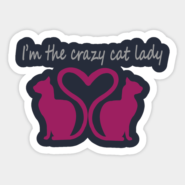 crazy cat lady Sticker by tshirts88